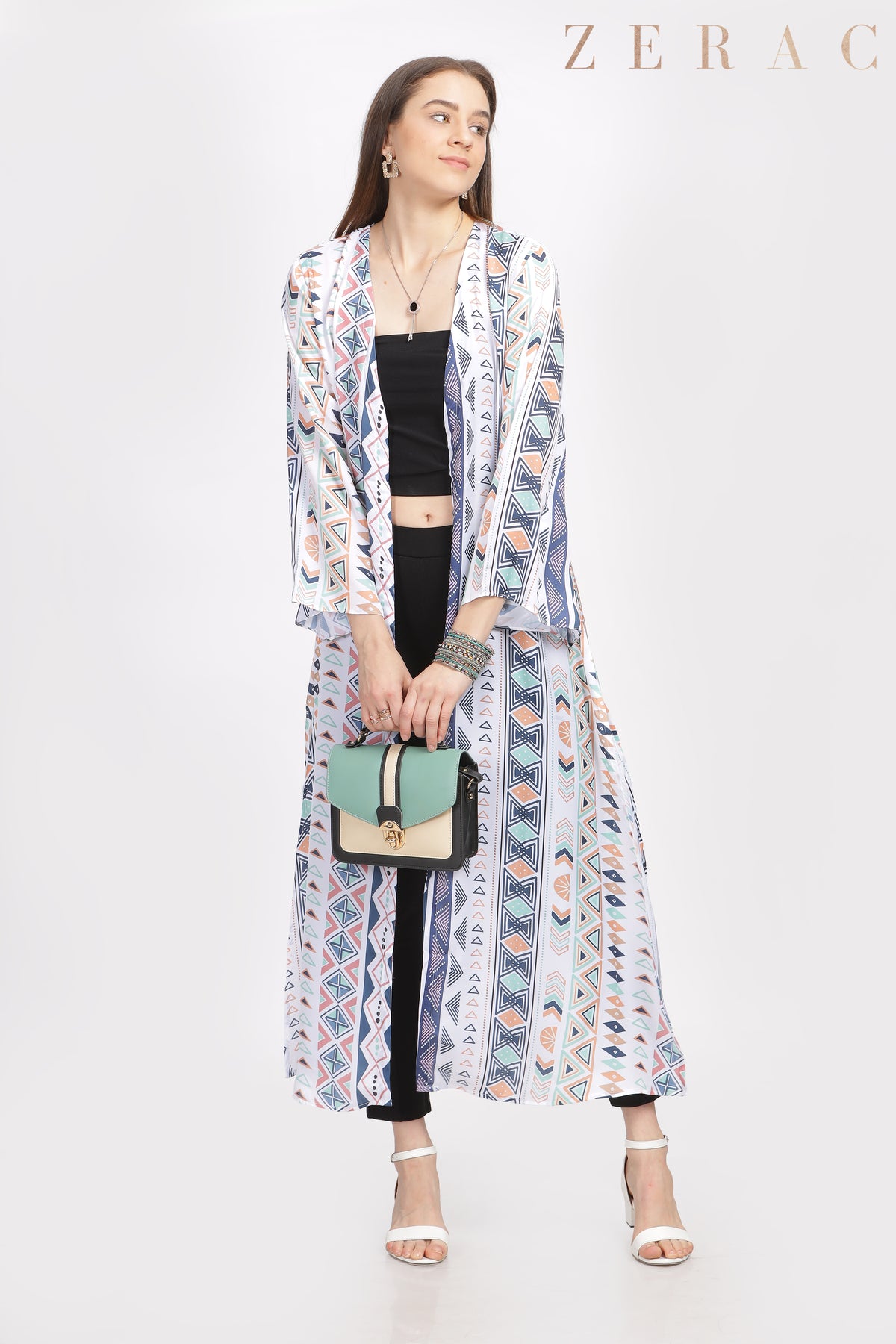 Printed Long Shrug