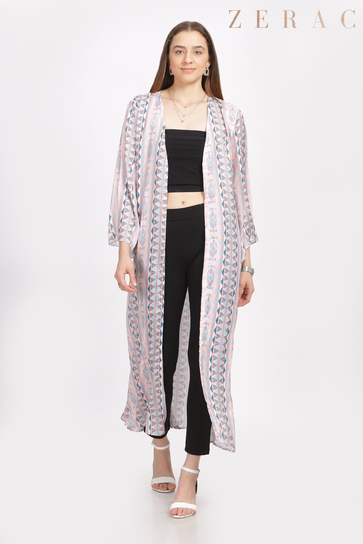 Printed Long Shrug