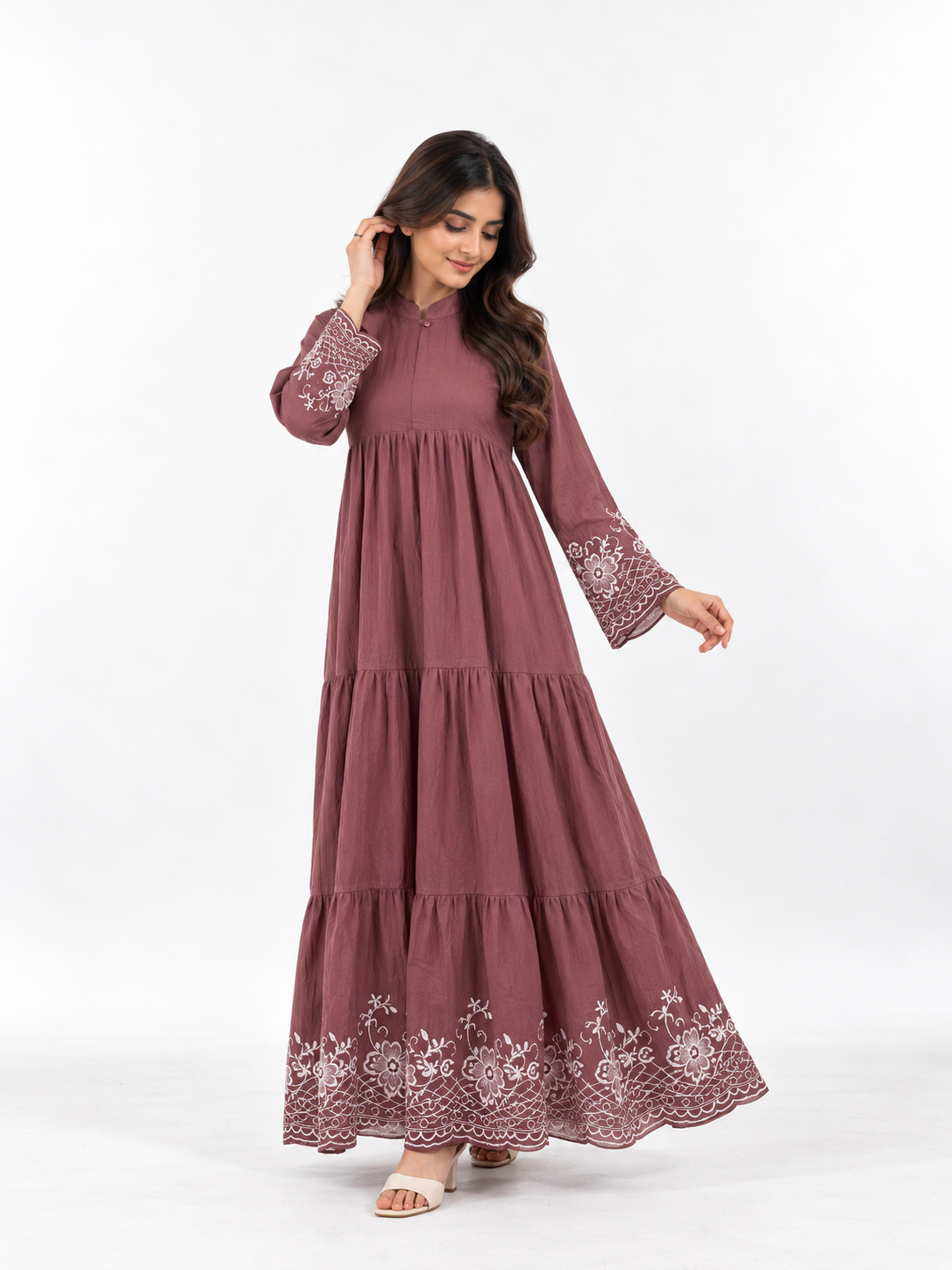 Ruffle flow maxi