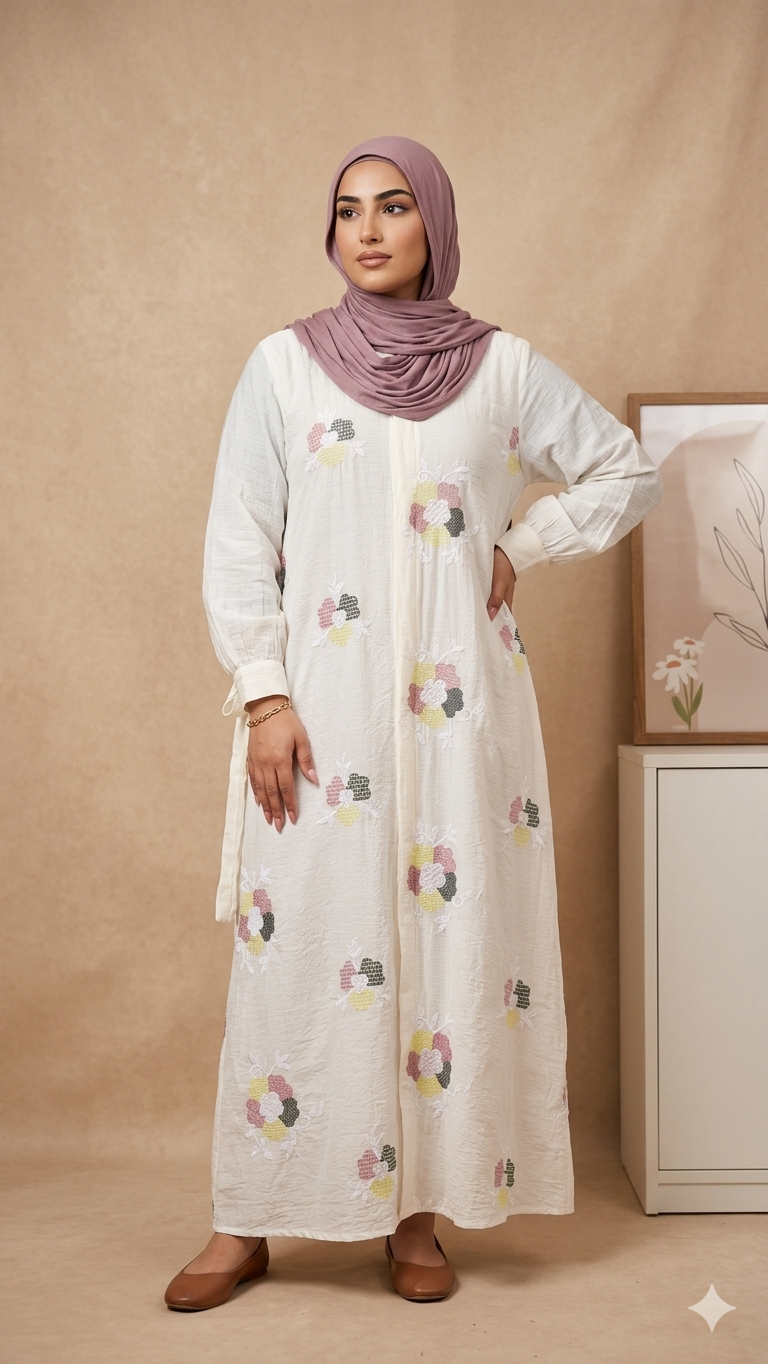 Pastel Embroidery Dress