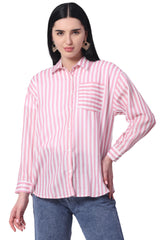 Unisex Loose Fit Stripe Shirt