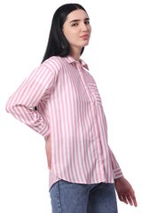 Unisex Loose Fit Stripe Shirt