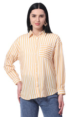 Unisex Loose Fit Stripe Shirt