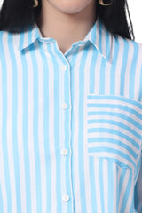 Unisex Loose Fit Stripe Shirt