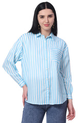 Unisex Loose Fit Stripe Shirt