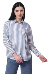 Unisex Loose Fit Stripe Shirt