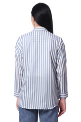 Unisex Loose Fit Stripe Shirt