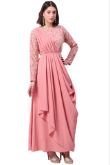 Drape Gown with embroidered Yoke (On Demand)