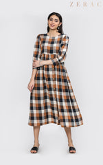 Ankle Length Check Maxi