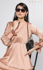 Layered Satin Gown - Party Wear