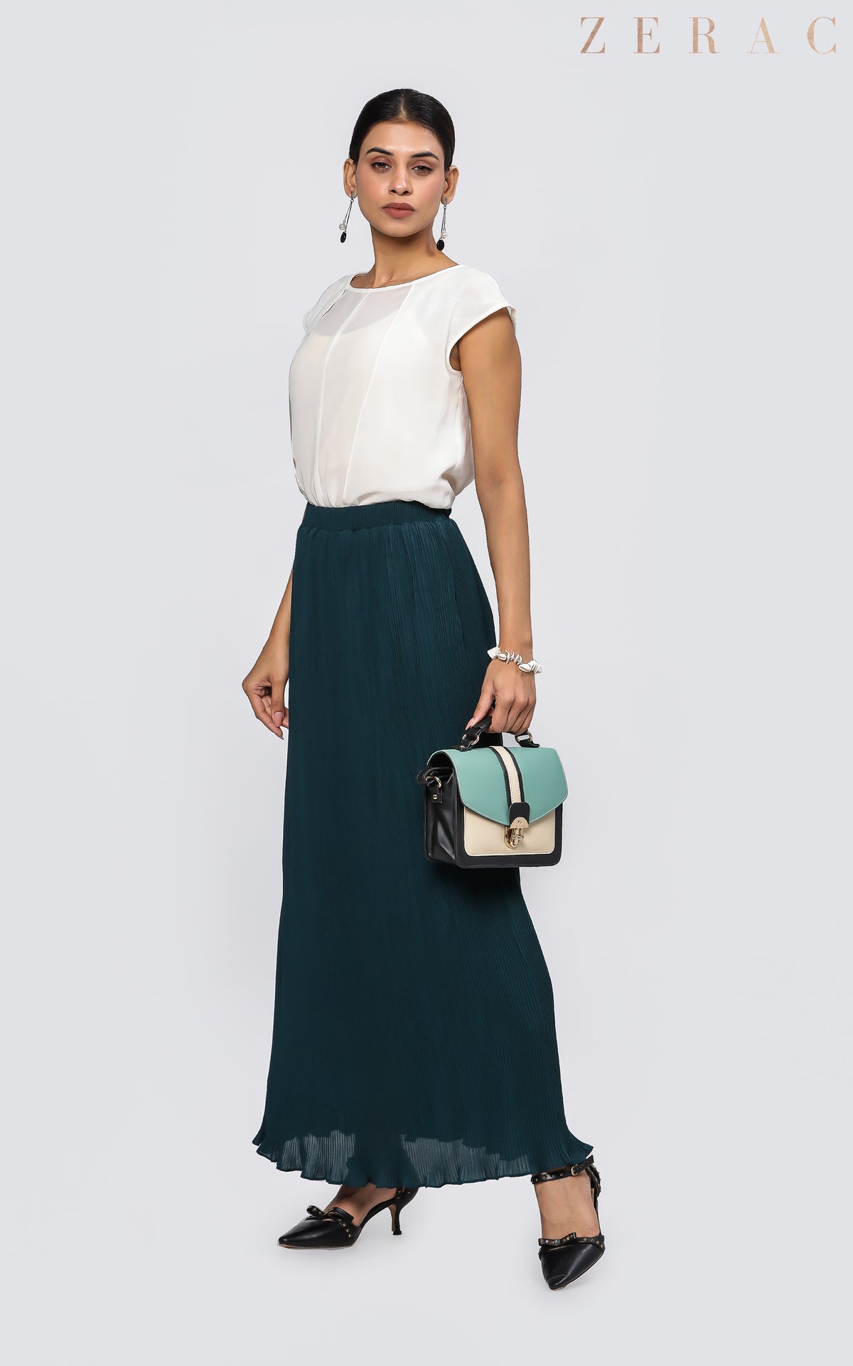 Pleated Skirt Green