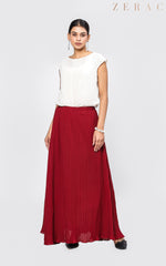 Pleated Skirt - Maroon