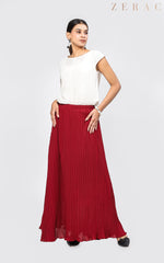 Pleated Skirt - Maroon