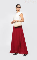 Pleated Skirt - Maroon