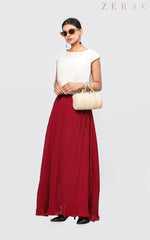 Pleated Skirt - Maroon