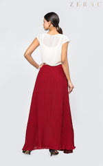 Pleated Skirt - Maroon